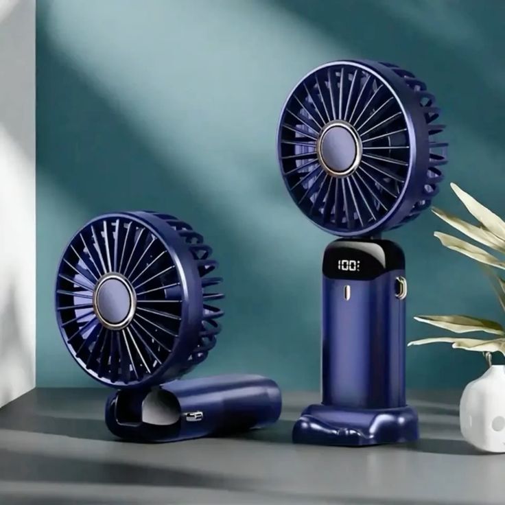 Smart LED Digital Display Fan – Portable Rechargeable Cooling Fan with Temperature Display & Ultra Quiet Airflow