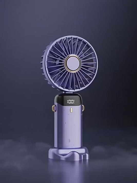 Smart LED Digital Display Fan – Portable Rechargeable Cooling Fan with Temperature Display & Ultra Quiet Airflow